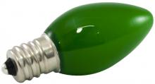  PC7F-E12-GR - 1 case PREM LED C7 LAMP,FROSTED GLASS,0.5W,120V,E12, GREEN